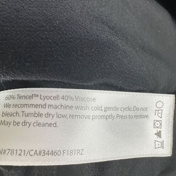 Eileen Fisher Top Womens 22W Black Morse Code Geometric Tencel Blend Blouse Slit - Picture 13 of 13